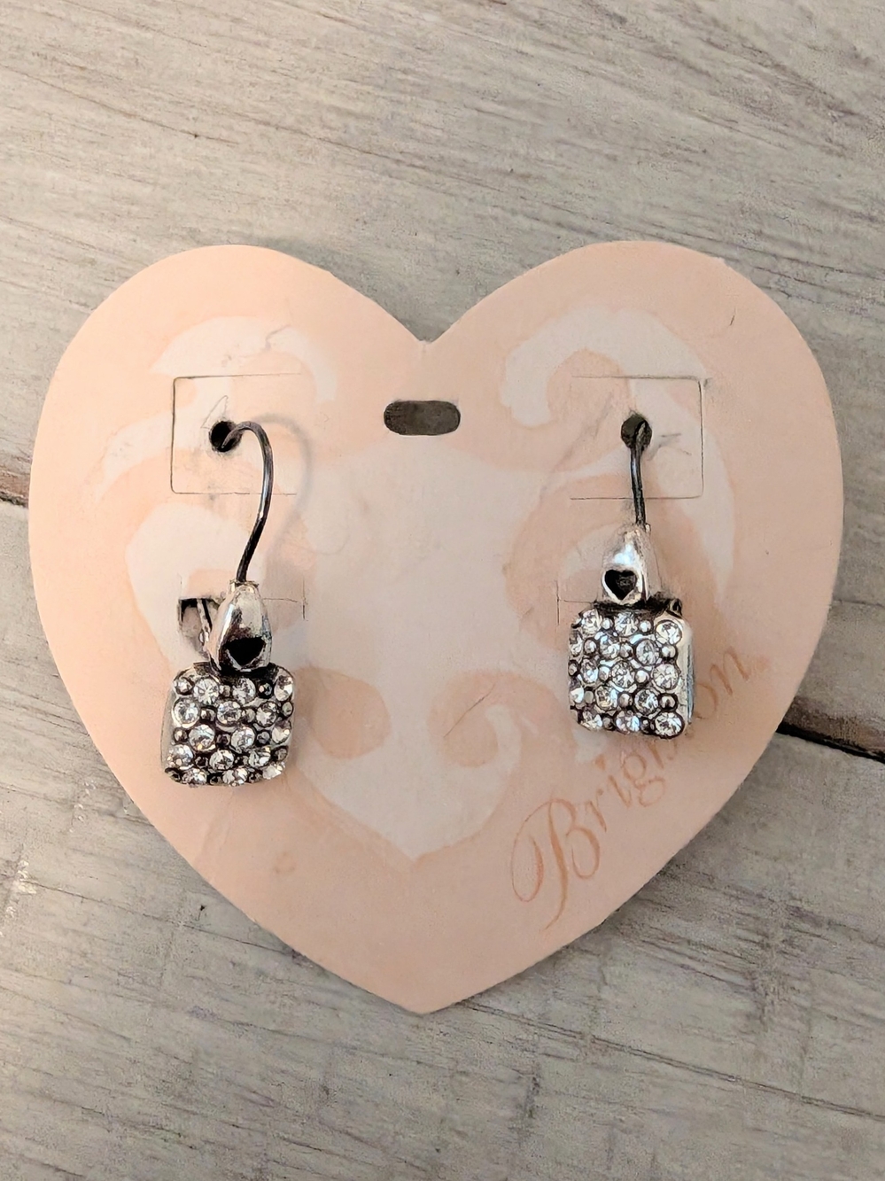 Brighton Sacred Heart Square Crystal Earrings
